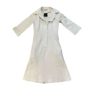 White A-line Collared Dress